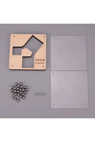 Pisagor Teoremi Deney Seti Mini 9cm X 9cm Öğrenci Modeli Demonte