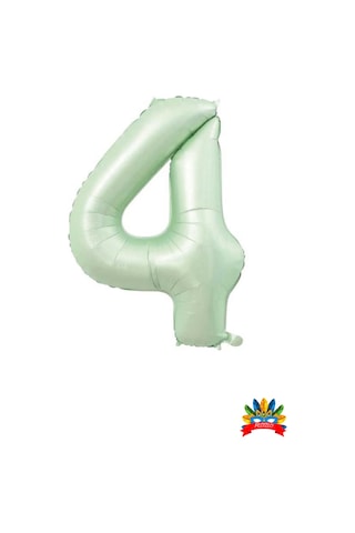 Folyo Rakam Balon Retro Yeşil 34 İnc 76 Cm Helyum Gazı Uyumlu 4