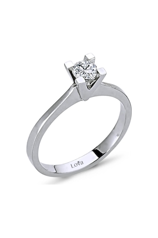 Lova D Renk 0,27 Karat Pırlanta Tektaş Yüzük - 1040018