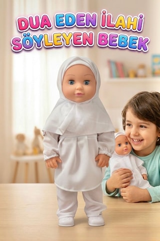 Elif Tesettürlü Bebek Pilli Sesli Dua Eden Ve İlahi Okuyan Eğitici Oyuncak Bebek 1