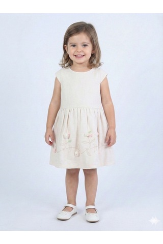 Xo Kids Kız Çocuk Elbise 3-6 Yaş 52140 Bej