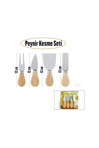 Cheese Knife Set 4pcs Peynir Bıçak Seti Ahşap Bambu Saplı 5580