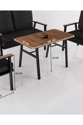 Bahçe Masası Ahşap Balkon Teras Cafe Masa Modern Dış Mekan Masa 9832 Atlantik Çam Sadece Masa Kahverengi