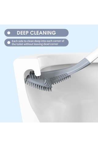 Vkemall Duvar Takılı Mavi Tuvalet Fırçası, Tpr Malzeme İle Tam Temizlik, Sudan Kurtulmayan, Kolay Kurulum, Banyo İçin Pratik Tasarım Mavi
