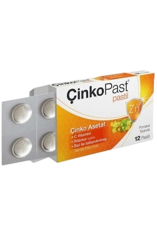 Çinkopast C Vitamini, Zencefil, Karamürver, Nane 12 Pastil + C Vitamin, Ihlamur, Bal 12 Pastil