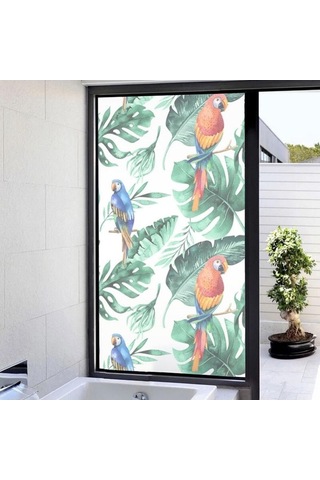 Pazly Tropikal Suntek Stil Lekeli Gizlilik Filmi Etiket Cam Buzlu 3. Ww Ahşap