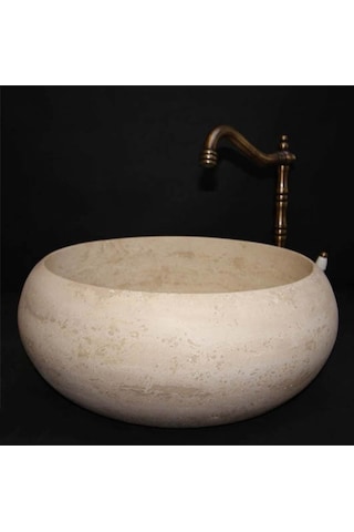 Traverten Bombeli Dizayn Lavabo