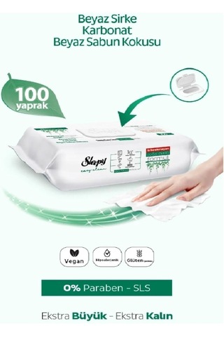 Easy Clean Premium Beyaz Sabun Katkılı Yüzey Temizlik Havlusu Mendili 3x100 300 Yaprak