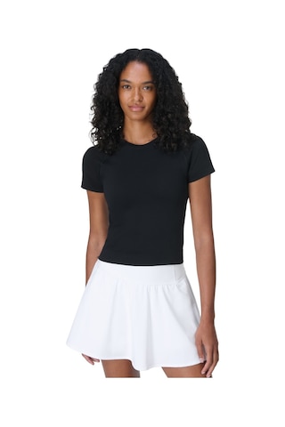 Sweaty Betty Sweaty Betty Athlete Crop Seamless Workout Kadın Siyah Tişört Blk SIYAH