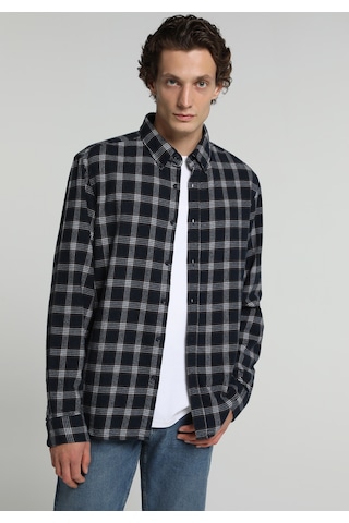 Colin's Colins Regular Fit Shirt Neck Ekoseli Erkek Lacivert Uzun Kol Gömlek Cl1083453 Q1.v1 Nav