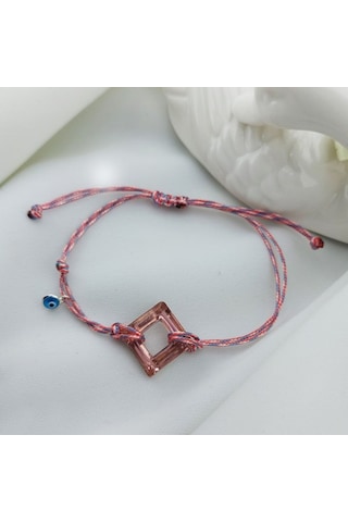 Vaoov Pembe Swarovski Taşlı Nazar Bileklik