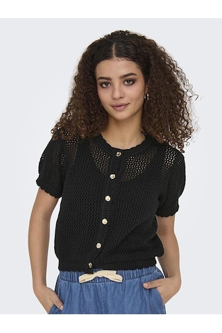 Only Onlpaula 2/4 O-neck Cardıgan Kadın Siyah Hırka - 4710573
