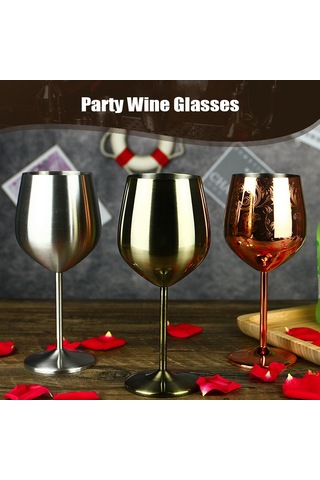 Moveevo Paslanmaz Çelik Şarap Bardağı - 400ml Soğutucu Özellikli, Kırılmaz Ve Şık Tasarım Siyah