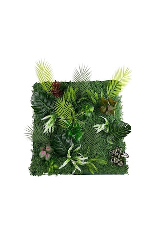 Yapay Çiçek Duvar Kaplama 1M2 100x100Cm Panel Şimşir Dik Duvar Uy