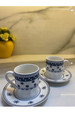 Ethnic New Bone 2 Kişilik Kahve Fincan Takımı 90 Ml