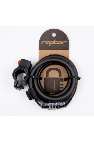 Raptor - Şifreli Spiral Kilit 12 120cm Siyah