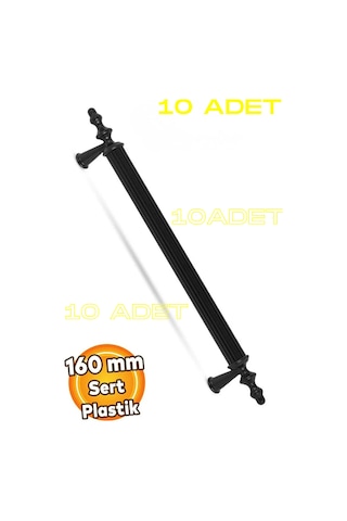 Sert Plastik 10 Adet Polavit 160 Mm Siyah Mobilya Mutfak Çekmece Dolap Dolabı Kulpu Kulbu Kulpları Siyah