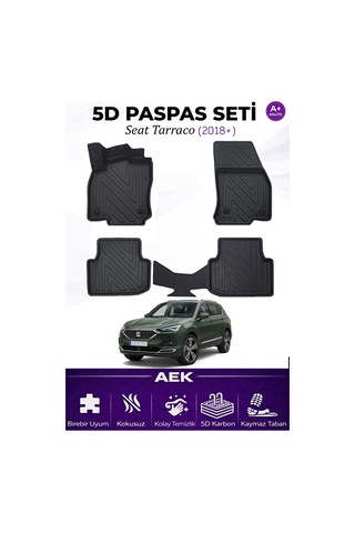 Seat Tarraco 2018+ Araca Özel Havuzlu "karbon" Paspas Takımı