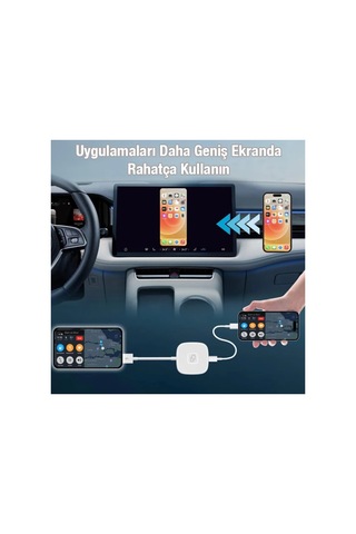 Apple Uyumlu iPhone Usb+lightning Carplay Mirror Adaptör Çevirici -youtube Netflix Tiktok Video - Karbul4409-6 Beyaz
