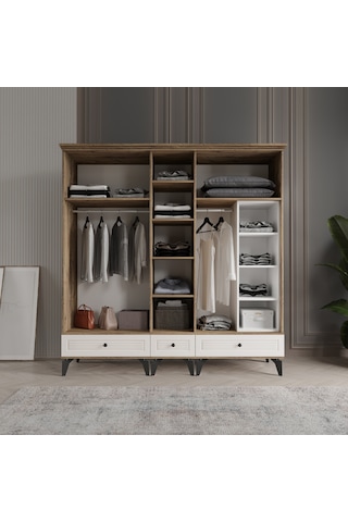 Beenal Nisa 5 Kapaklı Gardırop Dolap 200cm Atlantik Çam - Aytaşı