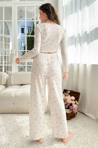 Merry See Özel Örme Kumaş Baskılı Uzun Kollu Pijama Takımı 001