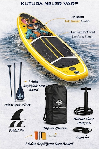 Paddle Board Sup Bodi Bunny Cool Şişme Stand 350x84x15cm Full Set