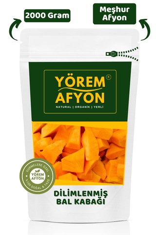 Yörem Afyon Meşhur Afyonkarahisar Tüketime Hazır Soyulmuş Dilimlenmiş Vakumlu Balkabağı Cucurbita 2000gr.