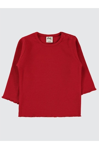 Civil Baby Kol Ucu Detaylı 6-18 Ay Sweatshirt - Kırmızı