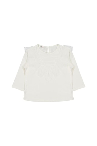 Civil Girls Tül Fırfırlı 2-5 Yaş Sweatshirt Ekru
