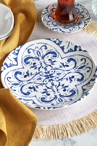 Neva N3460 Santorini 24 Parça Mavi Porselen Kahvaltı Takımı Mavi