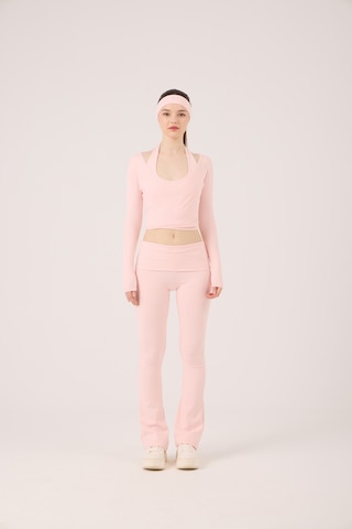 Holly Lolly Beli Kıvrımlı Flare Ellen Tayt Pantolon Pembe