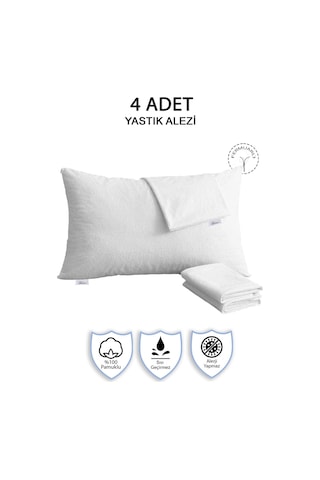 Vionel Home %100 Pamuklu 4’lü Yastık Alezi Yastık Kılıfı Su - Sıvı Geçirmez 50 x 70 CM