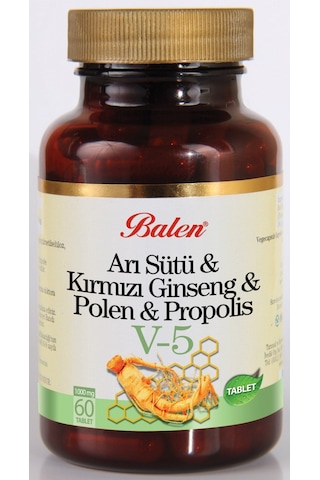 Balen V5 Tablet Arı Sütü Kırmızı Ginseng Polen Propolis 1000 Mg Balen V5 Tablet Arı Sütü Kırmızı Ginseng Polen Propolis 1000 Mg
