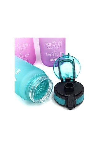 Skycity 1000ml Tritan Materyal Spor Su Böceği, Zıplayan Kapak Ve Emme Ağızlı, Günlük Sulama İçin Taşınabilir, Mavi-mor Renkli MAvi