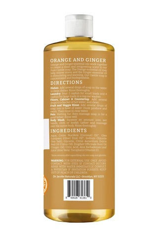 Dr. Jacobs Naturals Portakal Ve Zencefil Özlü Çok Amaçlı Bitkisel Kastil Sabun 946ml