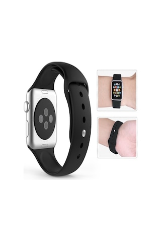 Apple Uyumlu Watch 2/ 3/ 4/ 5/ 6/ 7/ 8/ Se Kayış 38/ 40/ 41mm Yumuşak Silikon Large Kordon - Beyaz