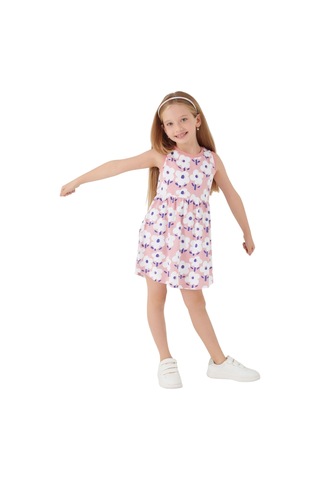 Rolypoly Florals Kız Çocuk Elbise Pembe