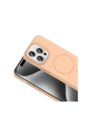 Apple Uyumlu iPhone 15 Pro Kılıf İnce Magsafe Kamera Yükseltili Yumuşak Silikon Ata Pro Tech Gri