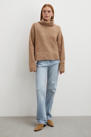 Yüksek Bel Straight Fit Jean Buz Mavisi Buz Mavisi