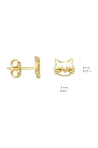 14 Ayar Altın Kedi Küpe 0,91 Gr-5439 59157138