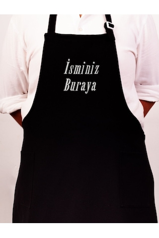 Mutfak Önlüğü Kişiye Ve İsme Özel Nakışlı Mutfak Önlüğü Sade Farklı Renkler Siyah