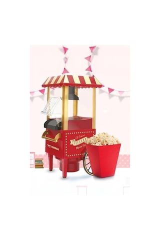 Yağsız Mısır Patlatma Popcorn Makinesi Kırmızı