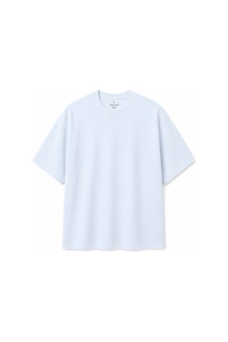 Ranud Erkek Oversize Fit 2'li Tişört Paketi,%100 Pamuk, Yumuşak Fırçalı Kumaş, Oeko-tex Sertifikalı Buz Mavi + Beyaz