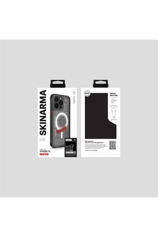 Apple Uyumlu iPhone 15 Pro Kılıf Skinarma Magsafe Şarj Özellikli Yazı Desenli Airbagli Orion Kapak Şeffaf