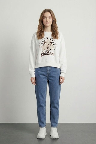Quzu 26yswt01647 Patch Detaylı Kadın Sweatshirt Ekru