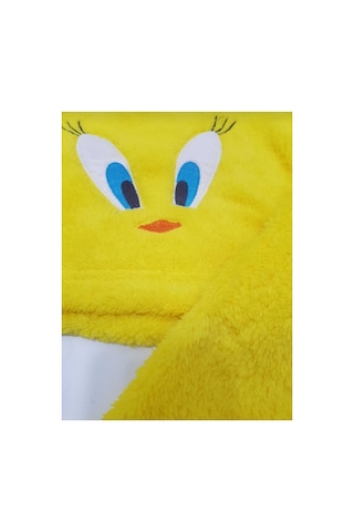 Kız Çocuk Peluş Tweety Desenli Pijama Takımı Sarı Sarı Zyc Twt