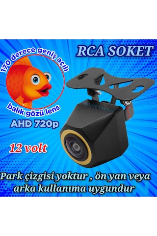 4 X 3 Cm. Küp Kamera Ahd 720p 170 Derece Balık Gözü Lens 12 Volt