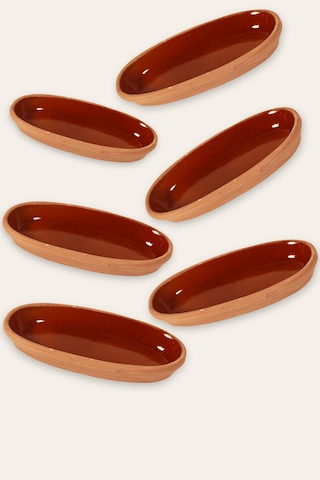 6'lı Toprak Sırlı Balık Güveci-balık Tavası 27x13x4