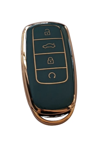 Chery Tiggo 7 Tiggo 8 Omoda 5 Uyumlu Smart Kumanda Anahtar Kılıfı Oto Anahtarlık Turkuaz Gold