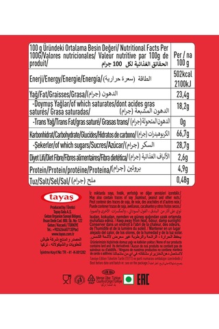 Tayaş X-One Tartelette Krema Dolgulu Kakao Kaplı Bisküvi 24 x 20 G